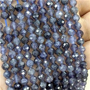 Natural Blue Iolite Beads Faceted Round, approx 5.5mm [GB23018]