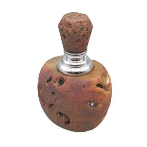 champagne Agate Druzy perfume bottle charm without hole, approx 30x40x65mm [GM13974]