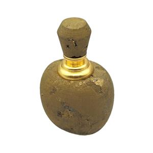 golden Agate Druzy perfume bottle charm without hole, approx 30x40x65mm [GM13976]