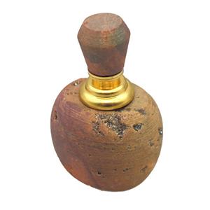 champagne Agate Druzy perfume bottle charm without hole, approx 30x40x65mm [GM13978]
