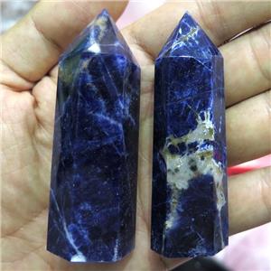 blue Sodalite point bullet Tower Undrilled, approx 20-90mm [GM13998]