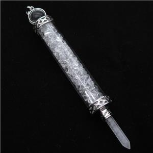 clear quartz chip pendant, approx 15-125mm [GM14001]