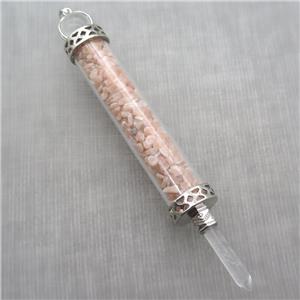 peach sunstone chips pendant, approx 15-125mm [GM14005]