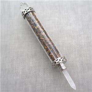 tiger eye stone chip pendant, approx 15-125mm [GM14006]