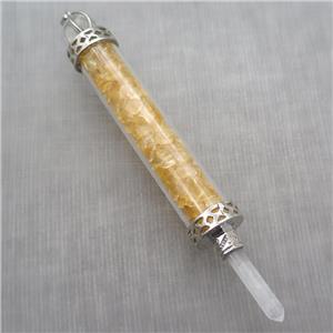 yellow Citrine chip pendant, approx 15-125mm [GM14007]