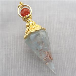 blue aquamarine chips pendulum pendant, approx 6-60mm [GM14013]