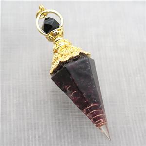 darkred Garnet chips pendulum pendant, approx 6-60mm [GM14015]