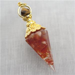red carnelian agate chips pendulum pendant, approx 6-60mm [GM14016]