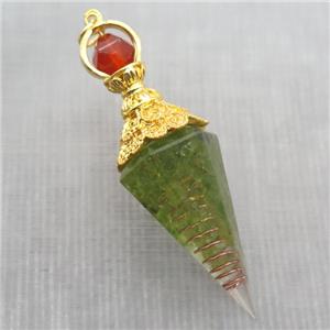 green Garnet chips pendulum pendant, approx 6-60mm [GM14019]