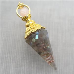 Labradorite chips pendulum pendant, approx 6-60mm [GM14020]