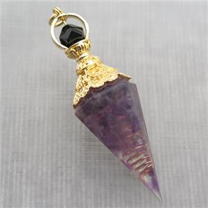 purple Amethyst chips pendulum pendant, approx 6-60mm [GM14021]