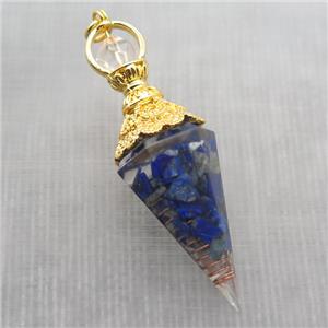 blue Lapis chips pendulum pendant, approx 6-60mm [GM14022]