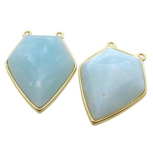 Amazonite arrowhead pendant with 2loops, approx 18-25mm [GM14039]