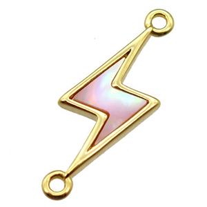 pink queen shell lightning connector, gold plated, approx 10-20mm [GM14106]