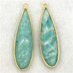 green Amazonite teardrop pendant, approx 10x35mm [GM14201]