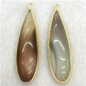 natural agate teardrop pendant, approx 10x35mm [GM14203]