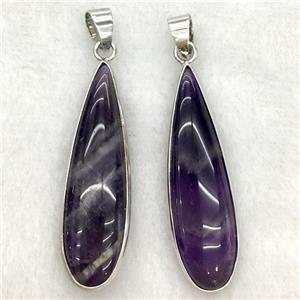 purple amethyst teardrop pendant, approx 10x35mm [GM14207]