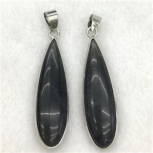 black onyx teardrop pendant, approx 10x35mm [GM14209]