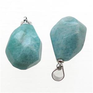 green Amazonite pendant, freeform, approx 12-16mm [GM14308]
