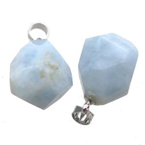 blue Aquamarine pendant, freeform, approx 12-16mm [GM14309]
