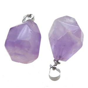 purple Amethyst pendant, freeform, approx 12-16mm [GM14310]