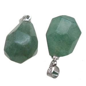 green Aventurine pendant, freeform, approx 12-16mm [GM14313]