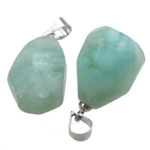 green Jasper stone pendant, freeform, approx 12-16mm [GM14314]