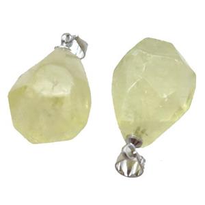 Lemon Quartz pendant, freeform, approx 12-16mm [GM14315]