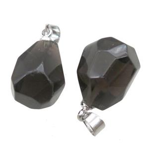 Smoky pendant, freeform, approx 12-16mm [GM14317]