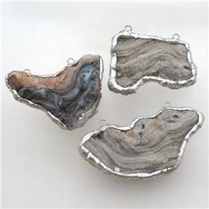 agate druzy pendant with 2loops, freeform, approx 20-50mm [GM14399]
