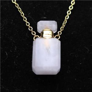 Rose Quartz perfume bottle Necklace, approx 10x20mm [GM14408]