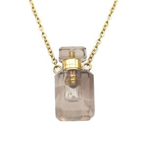 Smoky Quartz perfume bottle Necklace, approx 10x20mm [GM14409]