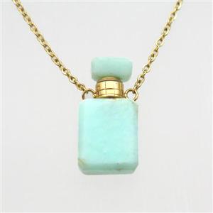 green Australian Chrysoprase perfume bottle Necklace, approx 10x20mm [GM14412]