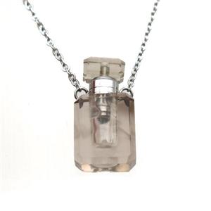 Smoky Quartz perfume bottle Necklace, approx 10x20mm [GM14416]