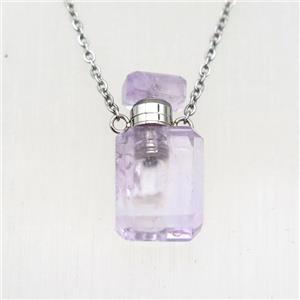 Amethyst perfume bottle Necklace, approx 10x20mm [GM14417]