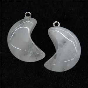 Clear Quartz pendant, Crescent moon, approx 12-25mm [GM14439]