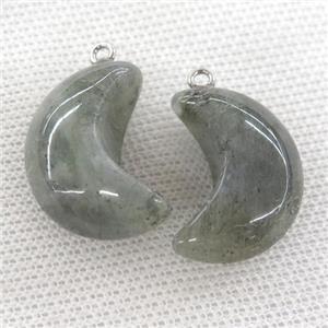 Labradorite pendant, Crescent moon, approx 12-25mm [GM14446]