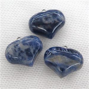 blue Sodalite heart pendant, approx 20-27mm [GM14448]