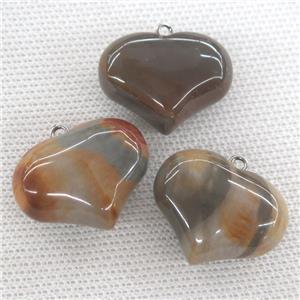 Picasso Jasper pendant, heart, approx 20-27mm [GM14450]