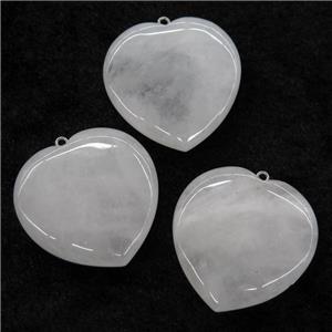 Clear Quartz heart pendant, approx 40x40mm [GM14456]