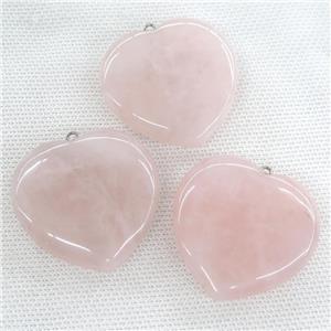 Rose Quartz heart pendant, approx 40x40mm [GM14458]