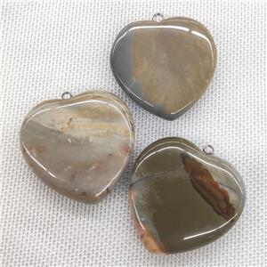 Picasso Jasper heart pendant, approx 40x40mm [GM14460]