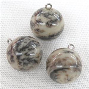 round Hetian Jade ball pendant, approx 20mm dia [GM14475]