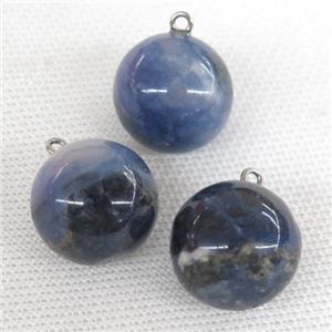 round blue Sodalite ball pendant, approx 20mm dia [GM14476]