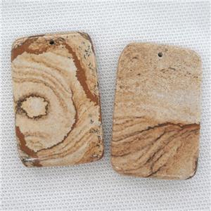 Picture Jasper rectangle pendant, approx 35-55mm [GM14487]