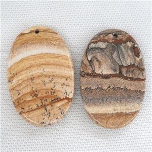 Picture Jasper oval pendant, approx 35-55mm [GM14496]