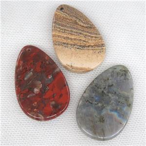 mixed Gemstone teardrop pendant, approx 35-55mm [GM14504]