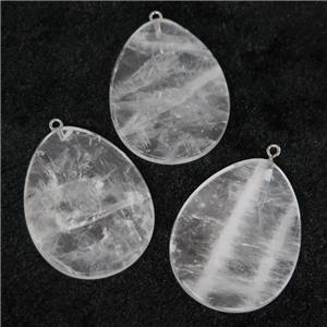 Clear Quartz pendant, faceted teardrop, approx 35-45mm [GM14505]