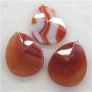 Red Agate pendant, faceted teardrop, approx 35-45mm [GM14511]