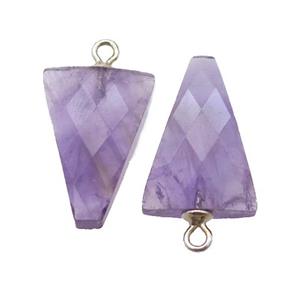 purple Amethyst pendant, faceted arrowhead, approx 11-16mm [GM14553]